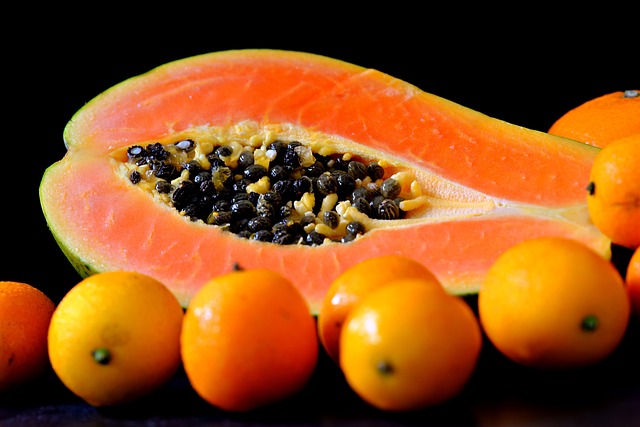 papaya, cherry tomatoes, fruits, organic, ripe papaya, tomatoes, lime berry, papaya, papaya, papaya, papaya, papaya